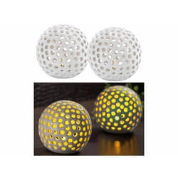 Lot de 2 lampes décoratives LED sans fil en céramique
