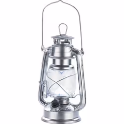 Lampe-tempête à LED - LUNARTEC - Océan - Camping - Gris argenté - Blanc - Intensité lumineuse réglable