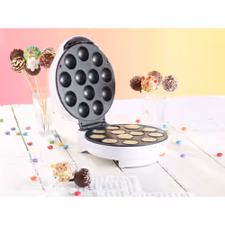 Rosenstein & Söhne NC-3686-919 machine a cupcakes et donuts Machine à fabriquer des donuts/cupcakes/cake pops 12 gâteaux 7 Donuts 700 W Noir, Blanc