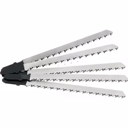 Set de lames pour scie sauteuse - AGT - AW-18.st - 5 lames en acier - Découpes précises - Bois