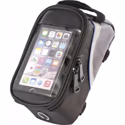Sacoche vélo - Universelle - Smartphone jusquà 52 - Noir - Polyester - Triple fermeture à scratch