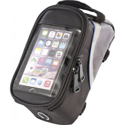 Sacoche vélo - Universelle - Smartphone jusquà 52 - Noir - Polyester - Triple fermeture à scratch