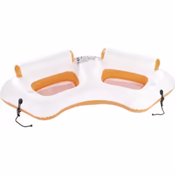 Fauteuil de piscine gonflable - INFACTORY - 2 places - Vinyle - Bleu - Porte-gobelets