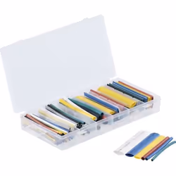 Gaines thermorétractables - AGT - Coffret de 128 pièces - 6 tailles - 7 couleurs - PVC