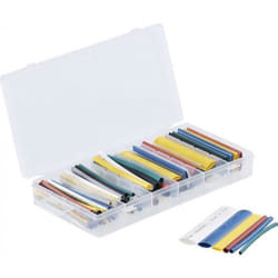 Gaines thermorétractables - AGT - Coffret de 128 pièces - 6 tailles - 7 couleurs - PVC