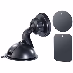 Support à smartphone - CALLSTEL - Modèle avec ventouse - Aimant ultra puissant - Noir - Métal