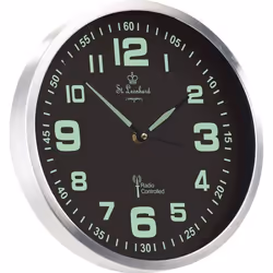 Horloge murale - ST. LEONHARD - Rond - Quartz radio-piloté - Phosphorescent - Gris
