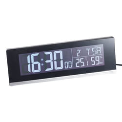 Réveil radio-pilotée INFACTORY - Thermomètre et chargeur USB - Affichage blanc ou couleur changeante