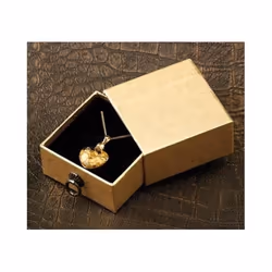 Collier - ST. LEONHARD - Cœur en verre - Plaqué or - Feuilles dor 23 carats - Femme