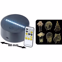 Socle lumineux décoratif à LED - LUNARTEC - LS-7.3D - 7 couleurs - Motifs 3D interchangeables