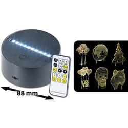 Socle lumineux décoratif à LED - LUNARTEC - LS-7.3D - 7 couleurs - Motifs 3D interchangeables