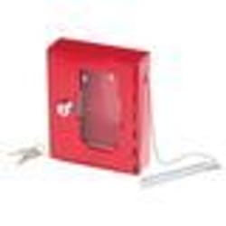 Boîte à clés de secours - X-CASE - avec vitre - marteau durgence - acier rouge - 120x150x40mm