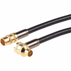 Câble coaxial - Auvisio - HDTV Premium - 1 m - Connecteur coudé 90° - Doré 24 carats