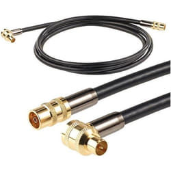 Câble coaxial - Auvisio - 2m - Connecteur coudé 90° - Doré 24 carats - Quadruple blindage