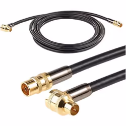 Câble coaxial - Auvisio - 3 m - Connecteur coudé 90° - Doré 24 carats - Optimisation du signal vidéo