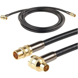 Câble coaxial - Auvisio - 3 m - Connecteur coudé 90° - Doré 24 carats - Optimisation du signal vidéo