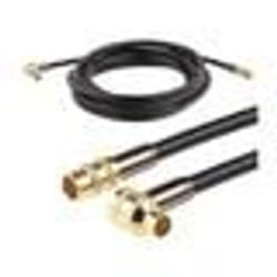 Câble antenne coaxial - Auvisio - 105 dB - 5 m - Connecteur coudé 90° - Noir