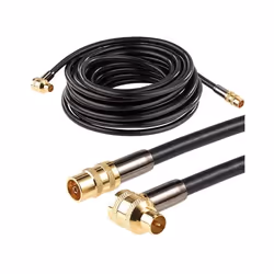 Câble antenne coaxial HDTV - Auvisio - 10 m - Connecteur coudé 90° - Plaqué or 24 carats - 105 dB