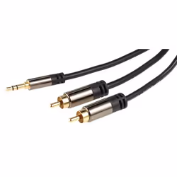 Câble audio stéréo - Auvisio - Cinch/Jack 35 mm - 50 cm - Double blindage - Fiches dorées