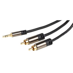 Câble audio stéréo - Auvisio - Cinch/Jack 35 mm - 50 cm - Double blindage - Fiches dorées