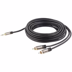 Câble audio stéréo - Auvisio - Cinch / Jack 35 mm - 5 m - Double blindage - Fiches dorées