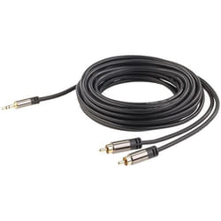 Câble audio stéréo - Auvisio - Cinch / Jack 35 mm - 5 m - Double blindage - Fiches dorées