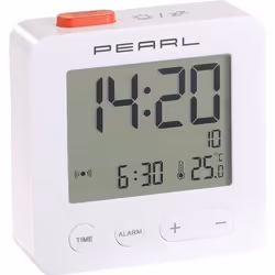 Réveil de voyage - Pearl - Radio-piloté - Thermomètre intégré - Compact - Piles AAA