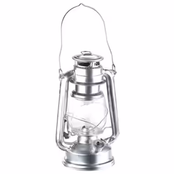 Lampe-tempête à LED - LUNARTEC - Argent - Effet flamme - Camping - 420 g