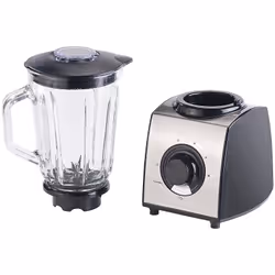Rosenstein & Söhne NC-5916-919 blender 1,5 L Mélangeur de table 600 W Noir, Acier inoxydable, Transparent
