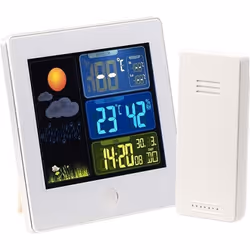 Station météo & horloge radio-pilotée avec capteur extérieur FWS-260 - Blanc