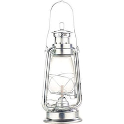 Lampe-tempête rétro à pétrole 30 cm Amalia - aspect Zinc - Gris - LUNARTEC - Vintage - Verre