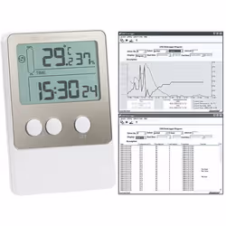 Enregistreur de température et dhumidité - USB V2 - Grand écran LCD - Surveillance climat intérieur - Filaire