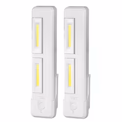 Réglette LED - LUNARTEC - Pack de 2 - Blanc - Pile - Orientable et télécommandable