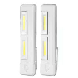 Réglette LED - LUNARTEC - Pack de 2 - Blanc - Pile - Orientable et télécommandable
