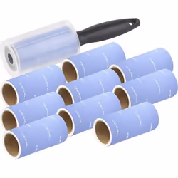 Rouleau adhésif anti-peluche avec 9 rouleaux de recharge