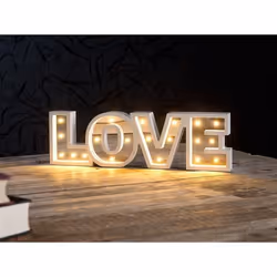 Miroir décoratif lumineux - LUNARTEC - LOVE - LED blanc chaud - Minuteur - Sans fil