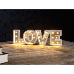 Miroir décoratif lumineux - LUNARTEC - LOVE - LED blanc chaud - Minuteur - Sans fil