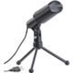 Microphone à condensateur USB - AUVISIO - MC-130.usb - Omnidirectionnel - Haute sensibilité - Noir