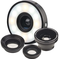 Objectifs pour appareil mobile super grand-angle macro et fish-eye + Anneau LED - SOMIKON
