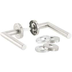 Poignée de porte moderne AGT - acier inoxydable - double pène - carré