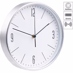 Horloge murale - ST. LEONHARD - Classique - Ø 25 cm - Argent - Radio-pilotée