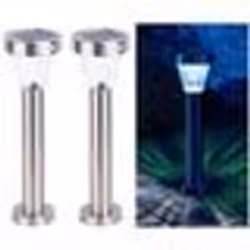 Lanternes de jardin solaires - LUNARTEC - Silva - Détecteur de mouvement - Acier inoxydable - Énergie solaire