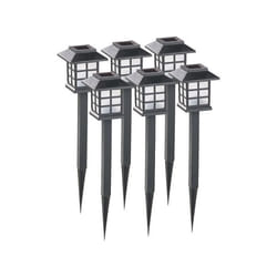 Borne solaire LED Asian - LUNARTEC - 6 ampoules - Noir - Elégance - Chic - Plastique - Résine