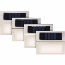 Applique solaire LED - Lunartec - Rectangulaire - Détecteur de mouvement - Design élégant - Acier inoxydable