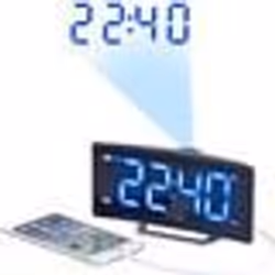 Radio-réveil à projection AUVISIO - Affichage bleu - Radio FM - Port USB - 2 alarmes réglables