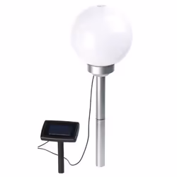 Borne lumineuse sphérique à LED - LUNARTEC - Ø 20 cm - Gris - Energie solaire - Contemporain