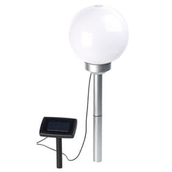Borne lumineuse sphérique à LED - LUNARTEC - Ø 20 cm - Gris - Energie solaire - Contemporain