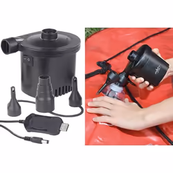 Gonfleur électrique - INFACTORY - 200L/min - Rechargeable USB - Camping - 3 embouts