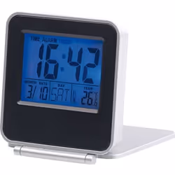 Réveil de voyage - PEARL - Snooze pratique - Thermomètre intégré - 9 sons - Compact