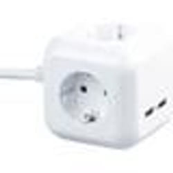 Multiprise - REVOLT - Bloc multiprise - 4 prises - 2 ports USB - Intérieur - Carré